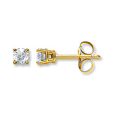 Pre-Owned Kay 1/5ct tw Round-cut Diamond Earrings in 14k Yellow Gold