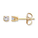 Pre-Owned Kay 1/5ct tw Round-cut Diamond Earrings in 14k Yellow Gold