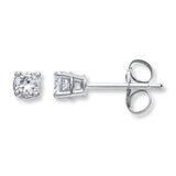 Pre-Owned Kay 1/4ct tw Round-cut Diamond Solitaire Earrings in 14k White Gold