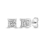 Pre-Owned Kay 1/2ct tw Princess-cut Diamond Earrings in 14K White Gold