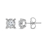 Pre-Owned Kay 1/3ct tw Diamond Radiant Reflections Earrings in Sterling Silver