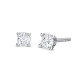 Pre-Owned Kay 1/10ct tw Round-cut Diamond Solitaire Earrings in 14K White Gold