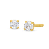 Pre-Owned Kay 1/10ct tw Round-cut Diamond Solitaire Earrings in 14k Yellow Gold