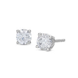 Pre-Owned Kay 1/2ct tw Round-cut Diamond Solitaire Earrings in 14K White Gold