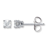 Pre-Owned Kay 3/4ct tw Round-cut Diamond Solitaire Earrings in 14K White Gold