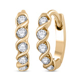 Pre-Owned Kay 1/10ct tw Diamond Twist Hoop Earrings in 10k Yellow Gold