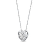 Pre-Owned Kay 1/8 ct Diamond Radiant Reflections Solitaire Heart Necklace in 10K White Gold