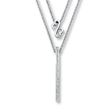 Pre-Owned Kay 1/20 ct Diamond Open Hearts Necklace in Sterling Silver