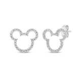 Pre-Owned Kay 1/4ct tw Diamond Disney Treasures Mickey Mouse Earrings in Sterling Silver