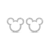 Pre-Owned Kay 1/4ct tw Diamond Disney Treasures Mickey Mouse Earrings in Sterling Silver