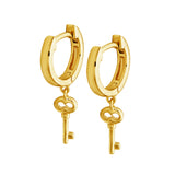 Amara 18k Gold Vermeil Key Drop Huggie Earrings