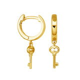 Amara 18k Gold Vermeil Key Drop Huggie Earrings