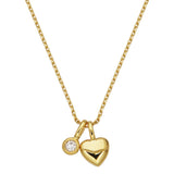 Lab-Created Diamond Charm Heart Pendant Necklace in 18k Gold Vermeil