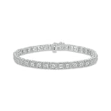 Pre-Owned Kay 1/5ct Diamond Square Link Tennis Bracelet in Sterling Silver