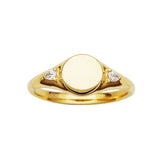 Grace 18k Gold Vermeil 0.1ct tw Lab-Created Diamond Signet Ring