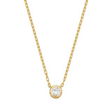 Brooke Bezel Set Round CZ Pendant Necklace