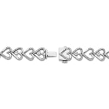 Pre-Owned Kay 1/2ct tw Round-cut Diamond Heart Link Bracelet in Sterling Silver