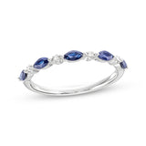 Pre-Owned Kay Diamond Accent and Blue Sapphire Ring in 10k White Gold