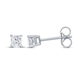 Pre-Owned Kay 1/3ct tw Princess-Cut Lab-Grown Diamond Solitaire Stud Earrings in 10K White Gold