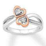 Pre-Owned Kay Diamond Accent Heart Ring in Sterling Silver & 10k Rose Gold