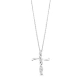 Pre-Owned Kay 1/10ct tw Diamond Hallmark Cross Necklace in Sterling Silver