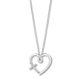 Pre-Owned Kay 1/20 ct Diamond Hallmark Heart Necklace in Sterling Silver