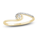 Pre-Owned Kay 1/10ct tw Round-cut Diamond Half-Halo Ring in 10k Yellow Gold