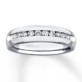 Pre-Owned Jared 1/2ct Diamond Band Ring in 14k White Gold Size 8.5