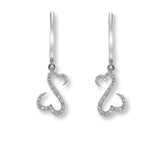 Pre-Owned Kay 1/10ct tw Diamond Heart Earrings in 14k White Gold