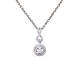 Pre-Owned Kay 10k White Gold 1/10ct Infinity & Round Diamond Drop Pendant