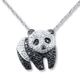 Pre-Owned Kay 1/4ct tw Diamond Panda Necklace in Sterling Silver