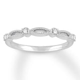 Pre-Owned Jared 14k White Gold 1/10ct Diamond Ring