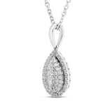 Pre-Owned Kay Silver 1/5ct Round & Pear Diamond Pendant