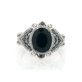 Pre-Owned Disney by Kay 1/5ct Diamond & Onyx Stone Ring in Sterling Silver