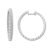 Pre-Owned Kay 1/4ct tw Diamond Twist Hoop Earrings in Sterling Silver