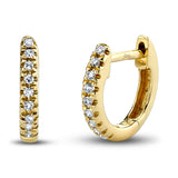 Pre-Owned Jared Huggie Earrings with Diamond Accent in 14k Solid Gold