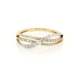 Pre-Owned Kay 1/4ct Diamond Ring in 10k Solid Gold, White Gold & Rose Gold