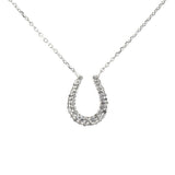 Pre-Owned Kay 1/5ct Diamond Horseshoe Pendant Necklace in Sterling Silver