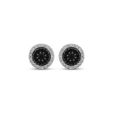 Pre-Owned Kay 1/5ct tw Black & White Multi-Diamond Stud Earrings in Sterling Silver