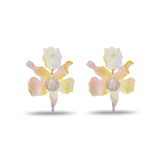 Crystal Lily Earrings in Apricot Ombre