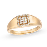 18k Gold Plated Square CZ Signet Ring