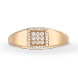 18k Gold Plated Square CZ Signet Ring