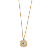 Cassiopeia Sun Necklace in CZ & Blue Opal