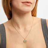 Cassiopeia Sun Necklace in CZ & Blue Opal