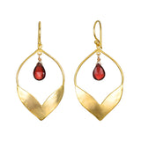 Lotus Earrings in Red Garnet