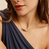 Azalea Multi Stone Bar Necklace