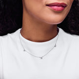 Pre-Owned Jared 1/4ct tw Diamond Three Star Necklace in 14k White Gold