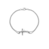 Pre-Owned Kay 1/15ct tw Diamond Cross Bracelet in Sterling Silver