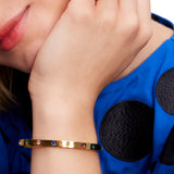 Set In Stone Expansion Hinged Bangle in Multi CZ