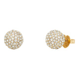 Beaming Bright Pave Studs in Clear & Gold